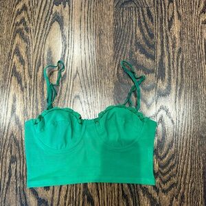 Adika green bustier corset top